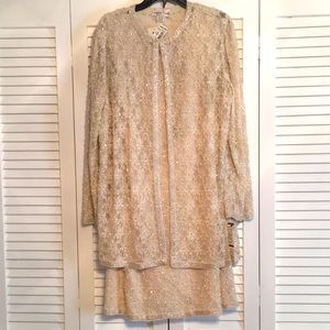 2 Piece Fully Beaded Dress Ensemble